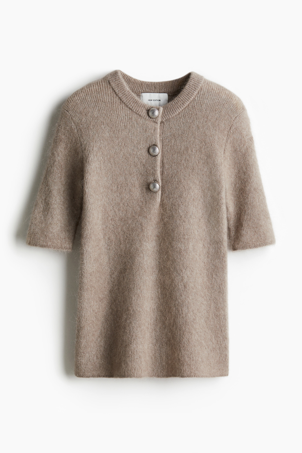 Облегающий джемпер с мохером и пуговицами - H&M