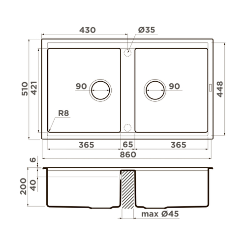 кухонная мойка Omoikiri Kitagawa 86-2-WH Artceramic/белый