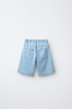 ZARA ДЛИННЫЕ ДЖИНСОВЫЕ ШОРТЫ, СИНИЙ