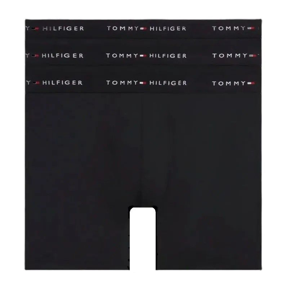Meskie bokserki sportowe Tommy Hilfiger Stretch Microfiber Long Boxer 3P - black