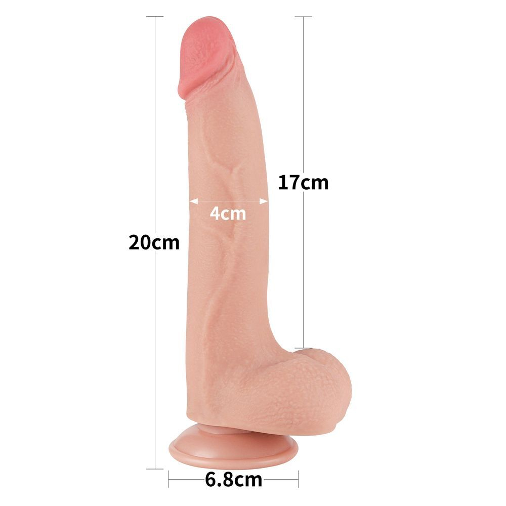 Телесный фаллоимитатор 8.5 Sliding Skin Dual Layer Dong - 20 см. (Цвет: телесный)
