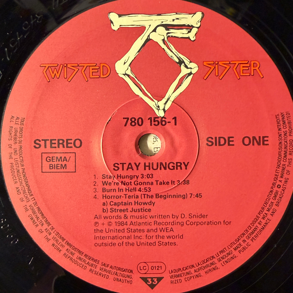 Twisted Sister - Stay Hungry (Германия 1984г.)