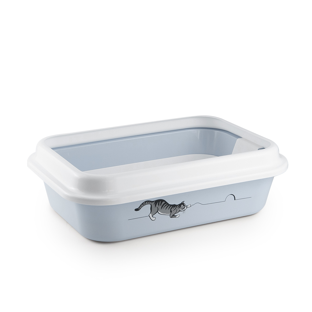 Лоток / туалет ZOOEXPRESS "Мегакис" с сеткой, рамкой и рисунком - 46х34,5х14 см