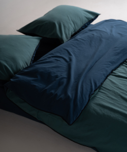 Lımasso КПБ 4 пр. Stonewashed Essualte Dark Green-Dress Blue пододеяльник 200*220, простынь 240*260, наволочки 50*70 2шт