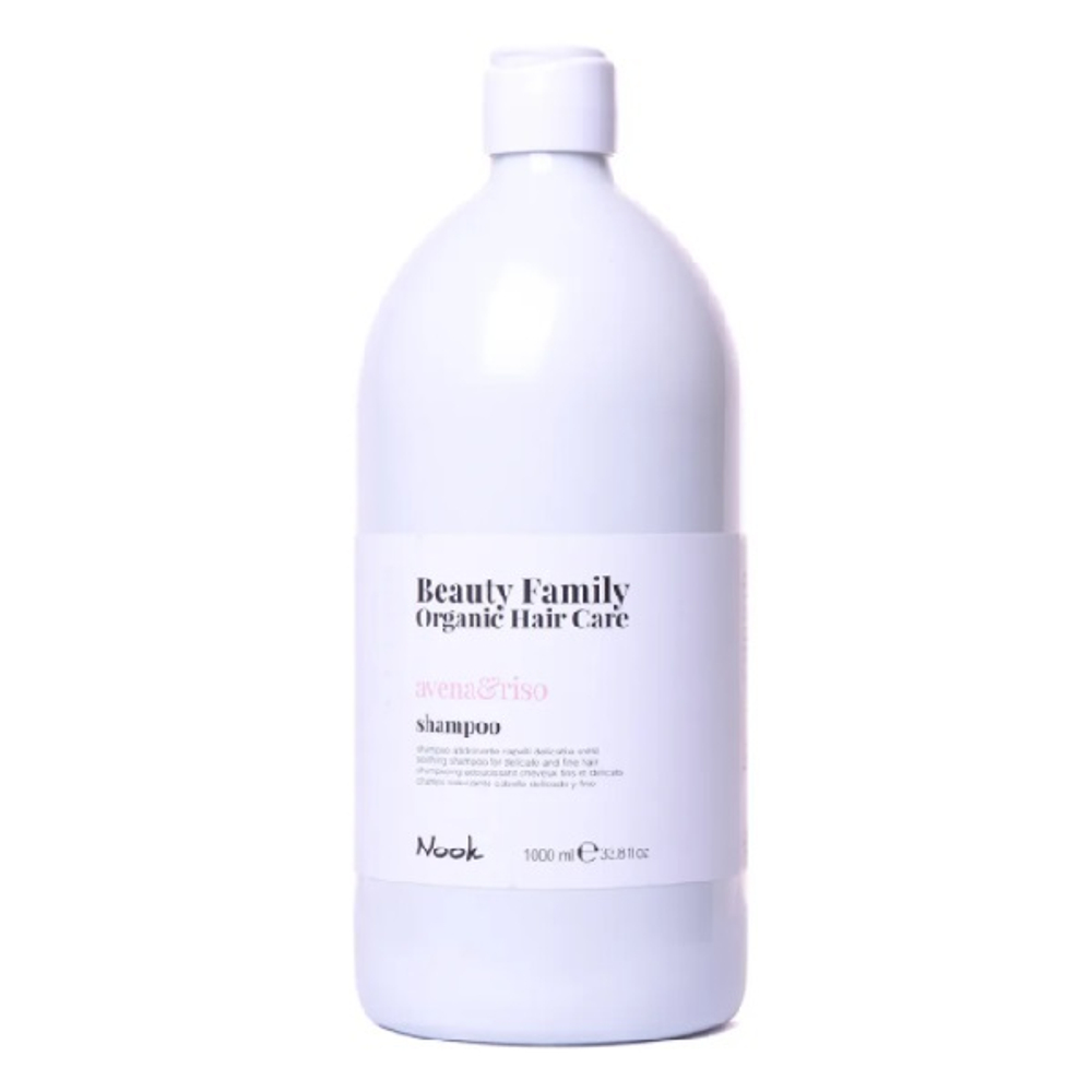 Шампунь успокаивающий для ломких и тонких волос Nook Beauty Family Shampoo Avena&Riso 1000мл