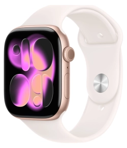Apple Watch S11 42 mm Aluminum Rose Gold case | Light Blush Sport band, S/M