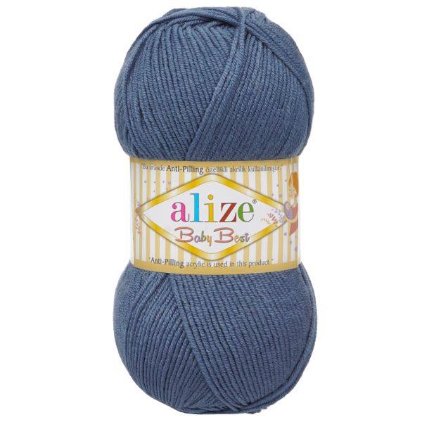 Пряжа Alize (Ализе) Baby Best / уп.5 мот. по 100 г, 240м, 418 светлый индиго
