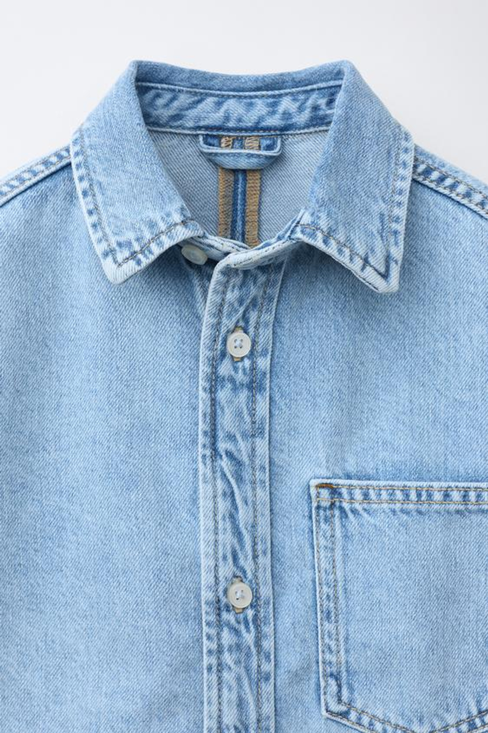 ZARA ДЖИНСОВАЯ РУБАШКА, СИНИЙ
