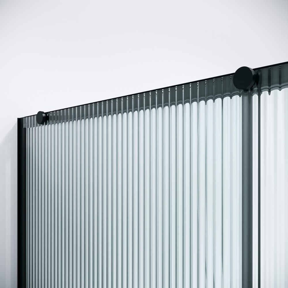 Дверь в нишу Niagara Nova NG-84-L10FHB (100х195) раздвижная(левая),черный матовый,стекло рифленое,1 место
