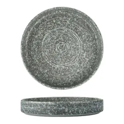 Тарелка с бортом d 14,3 см h2,5 см глазурь емкость для закусок Glossy Stone Untouched Taiga P.L. [1]