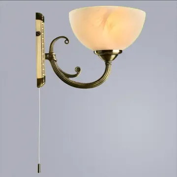Бра 1*Е14 A3777AP-1AB бронза Windsor White Arte Lamp