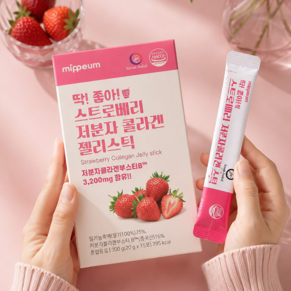 Mippeum Dak Joa Strawberry Collagen Jelly Stick 15шт