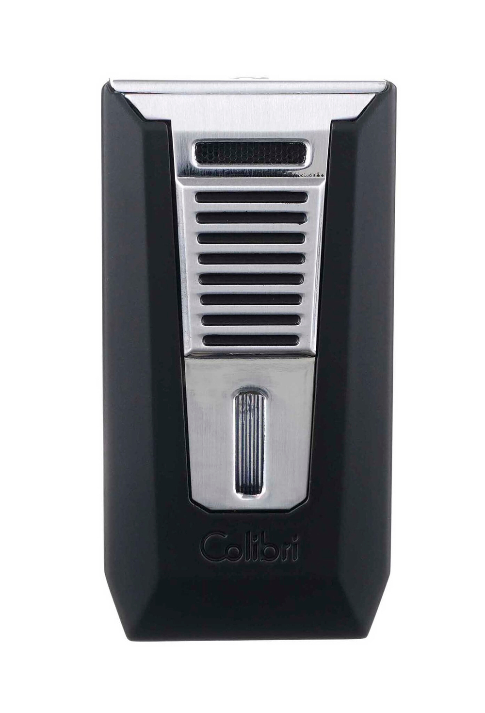 Зажигалка сигарная Colibri Slide (двойное пламя), черная-хром