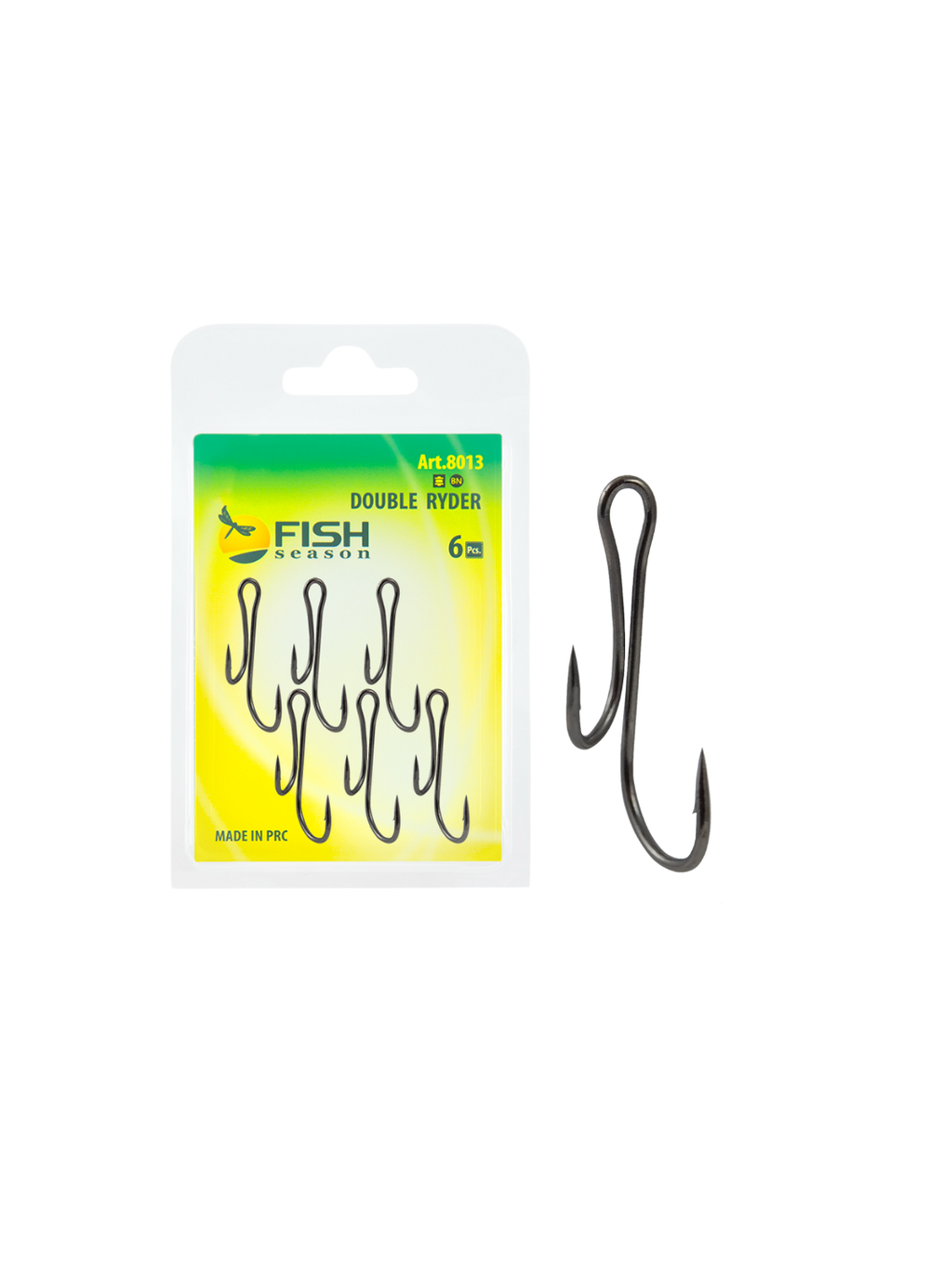 Крючок рыболовный Fish Crystal ДВОЙНОЙ Живцовый Ryder 8013 №1/0 (5 упаковок)