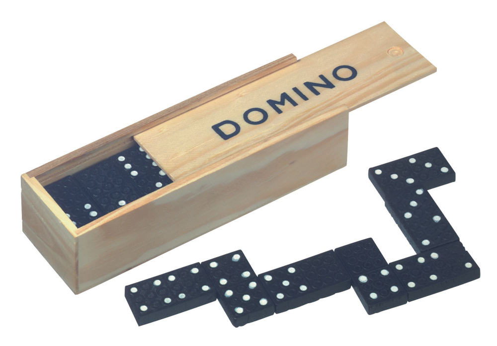 DOMINO гра домино в деревянной коробке