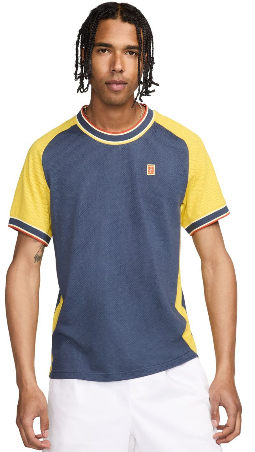 Мужская теннисная футболка Nike Court Heritage Tennis Top - небесный