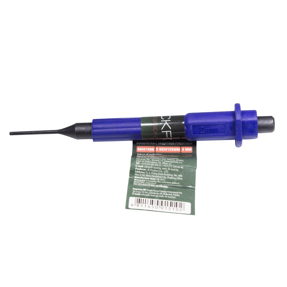 Выколотка c защитной рукояткой 2мм (L-125мм) RockForce##Rock FORCE RF-6042140Q
