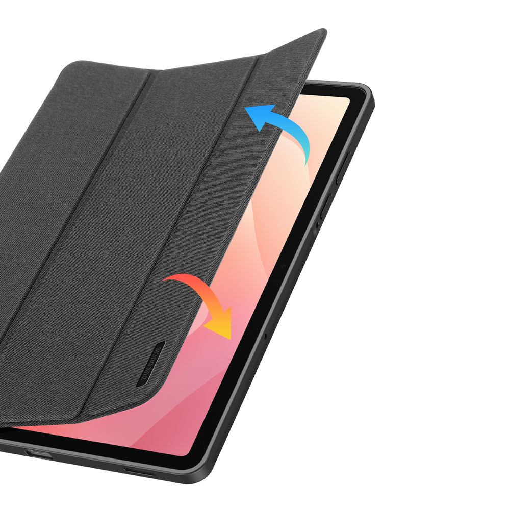 Чехол книжка черного цвета для планшета Samsung Galaxy Tab S11, серия Domo Series (с держателем для S Pen и функцией автоматического перехода в спящий режим) от Dux Ducis