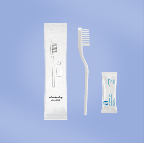 Зубной набор (200 шт.): щетка АК РСТ, паста саше-стик Aquatique 5 мл, ЭКО Flow-pack