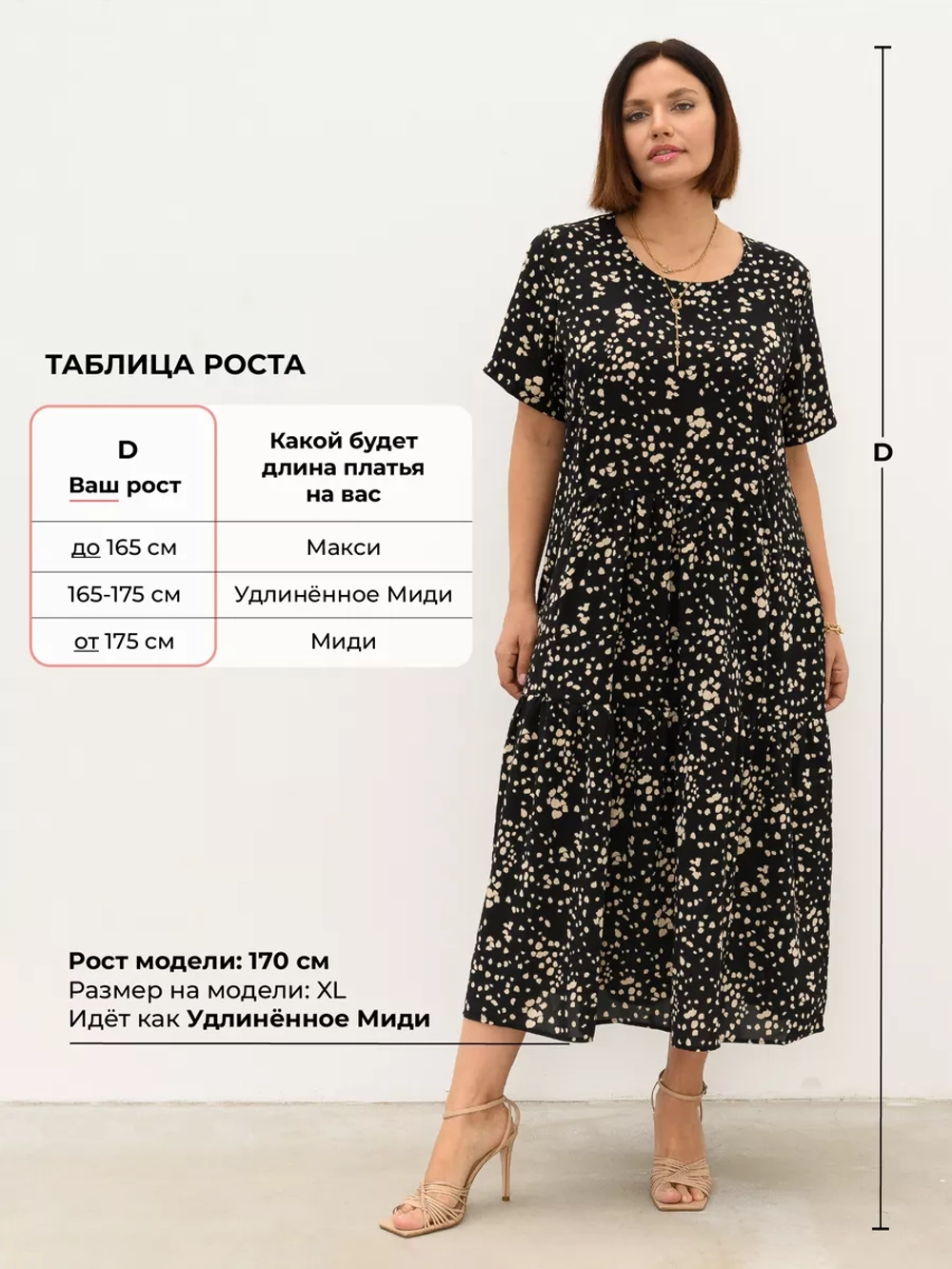 Платье летнее больших размеров в горошек