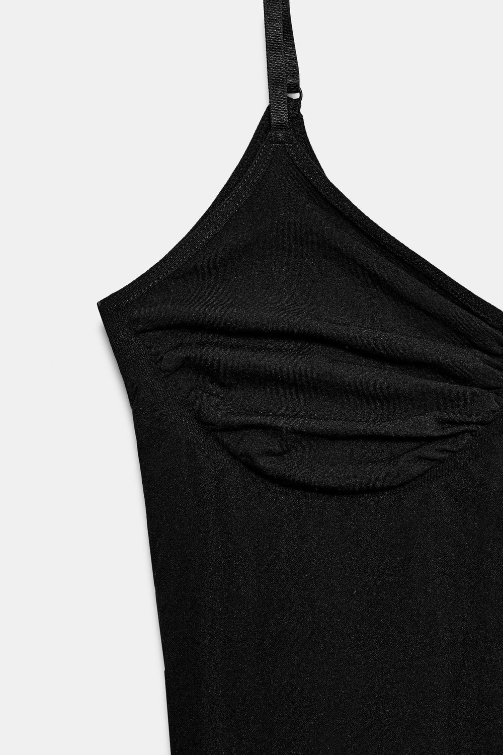 ZARA БЕСШОВНЫЙ ТОП НА БРЕТЕЛЯХ, ЧЕРНЫЙ