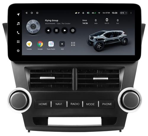 Магнитола для Toyota Highlander 2 XU40 2007-2013 (поддержка JBL, рамка LUX) - Teyes LUX ONE ROUND монитор 12.3" 2K QLED на Android 10, Быстрая, CarPlay, 4G SIM-слот