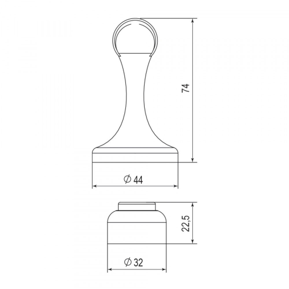 Упор дверной напольный DFIX/MF45 (DSM-45) магнитный CP-8 хром