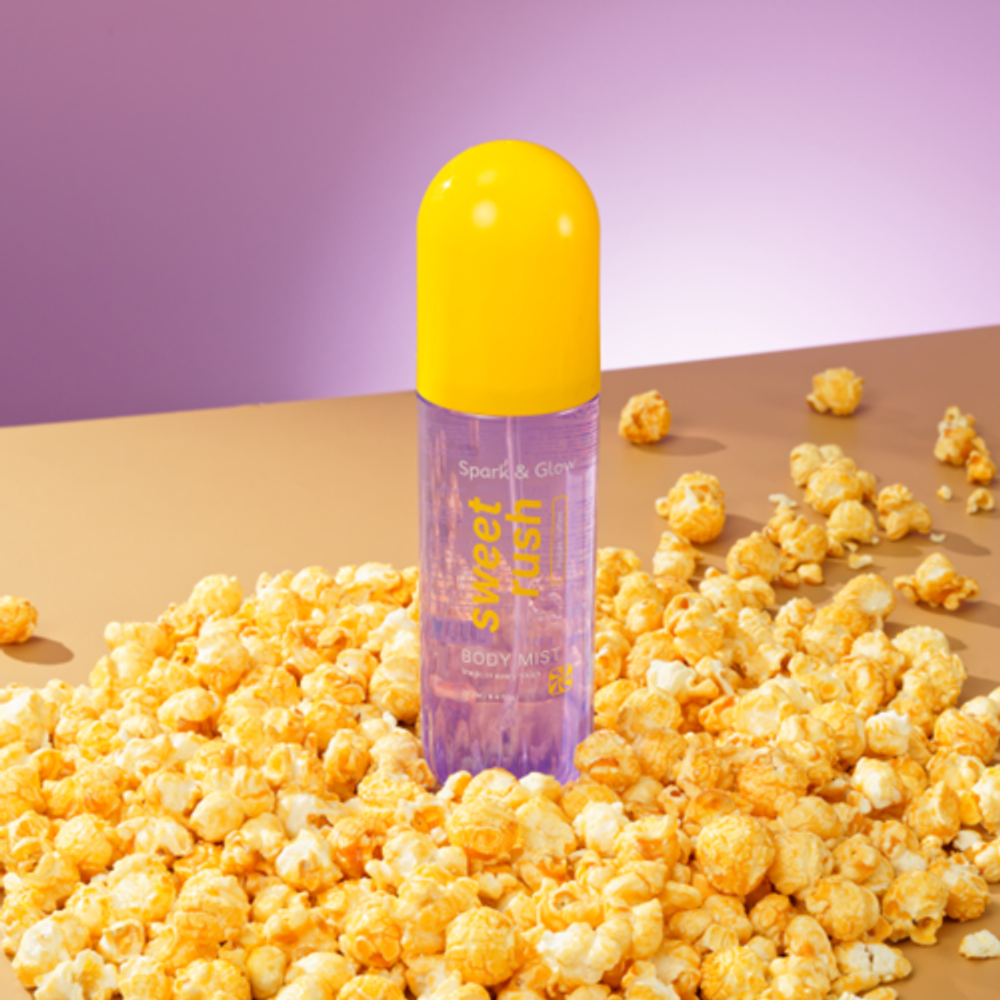 Мист для тела и волос с ароматом соленой карамели Spark&Glow Body&hair mist purple toffee, 250 мл