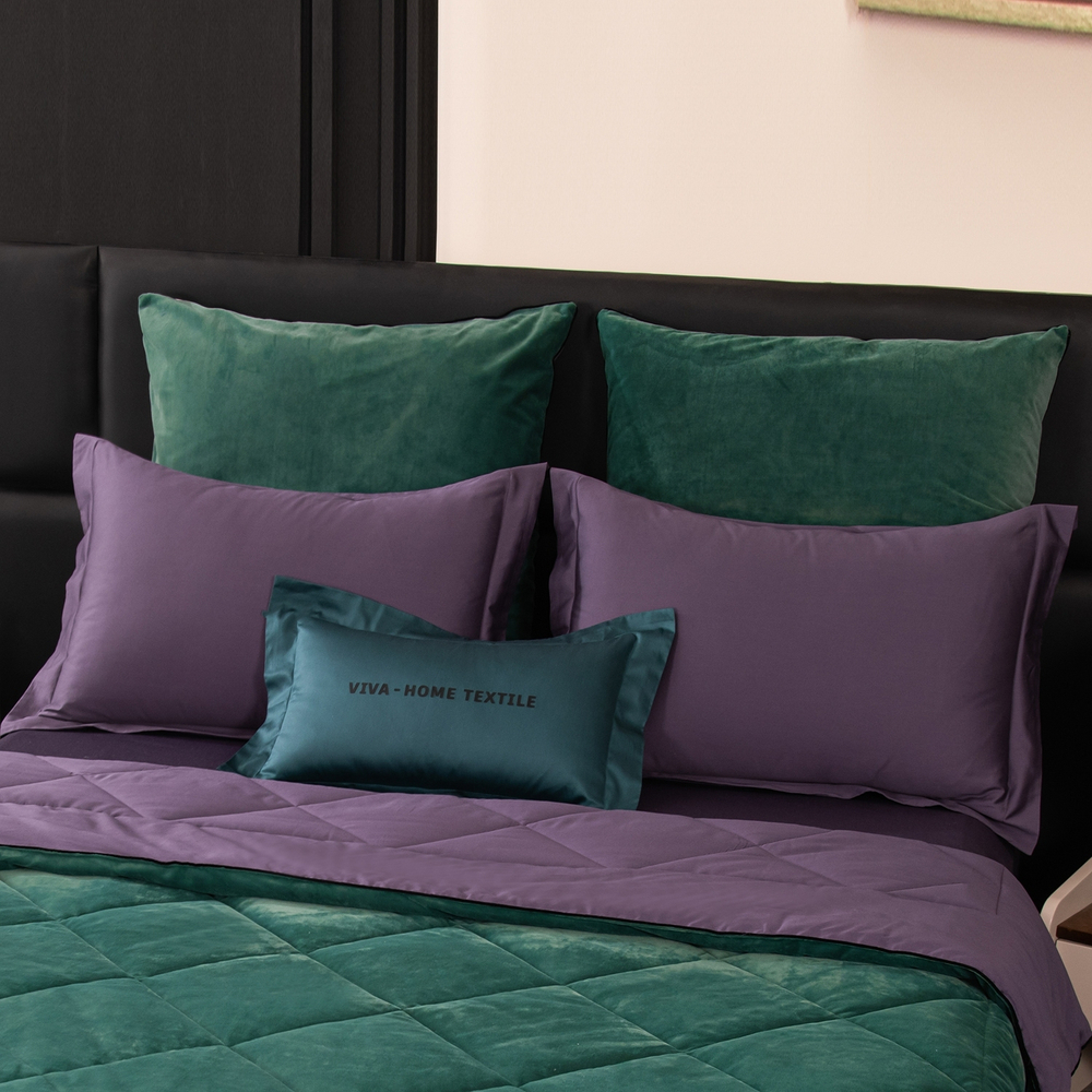 КПБ на резинке Сатин Velvet Premium с Одеялом VPR005, Евро, 4 наволочки, простынь 180*200*25