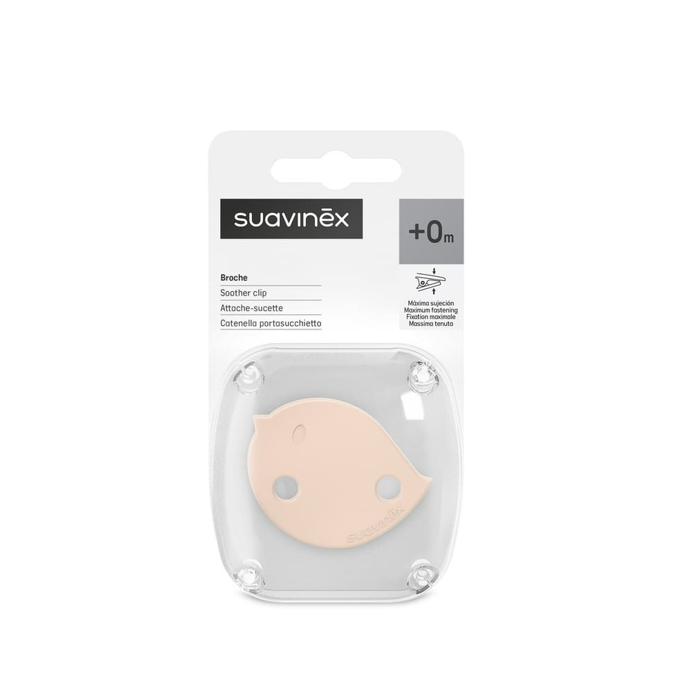 Клипса с цепочкой для пустышки Suavinex розовая