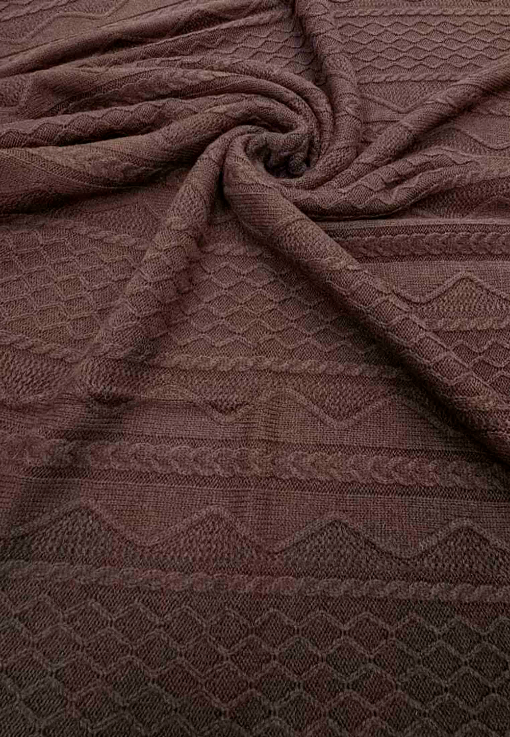 Плед 130x170 Косы-волны МПД034-13 коричневый