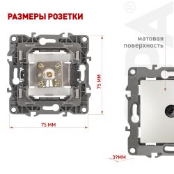 12-3101-15 ЭРА Розетка TV одиночная, IP20, Эра12, перламутр | Эра 12