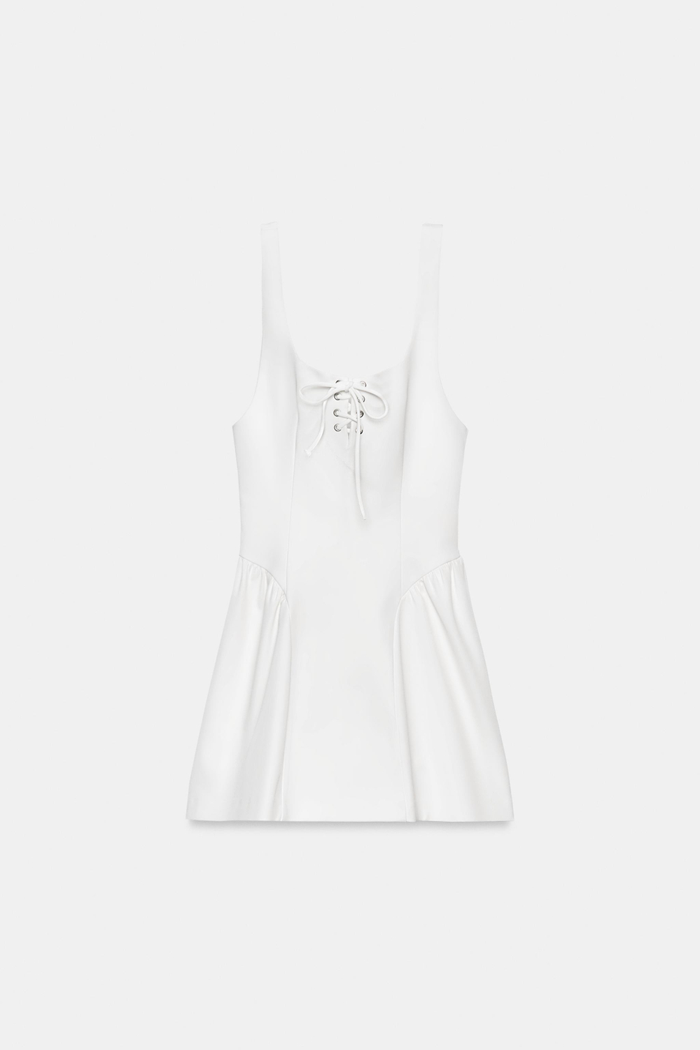 МИНИ-ПЛАТЬЕ СО ШНУРОВКОЙ И ОБЪЕМНЫМ ПОДОЛОМ — ZARA