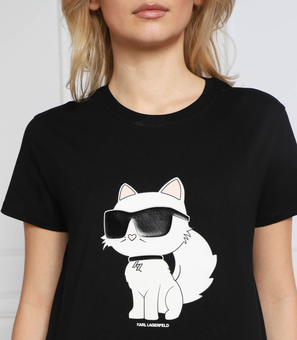 футболка ikonik 2.0 choupette Karl Lagerfeld - черный(230W1703)