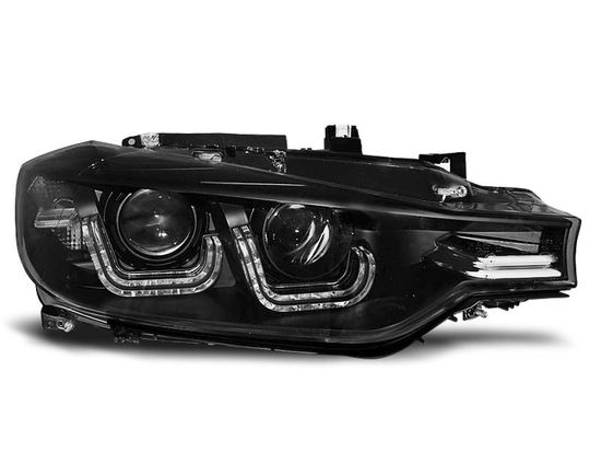 Передние фары BMW 3 F30/F31 black U-led bar