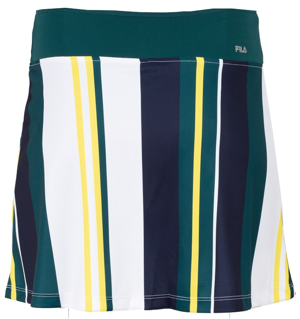 Женская теннисная юбка Fila Skort Elliot — white/deep teal stripe
