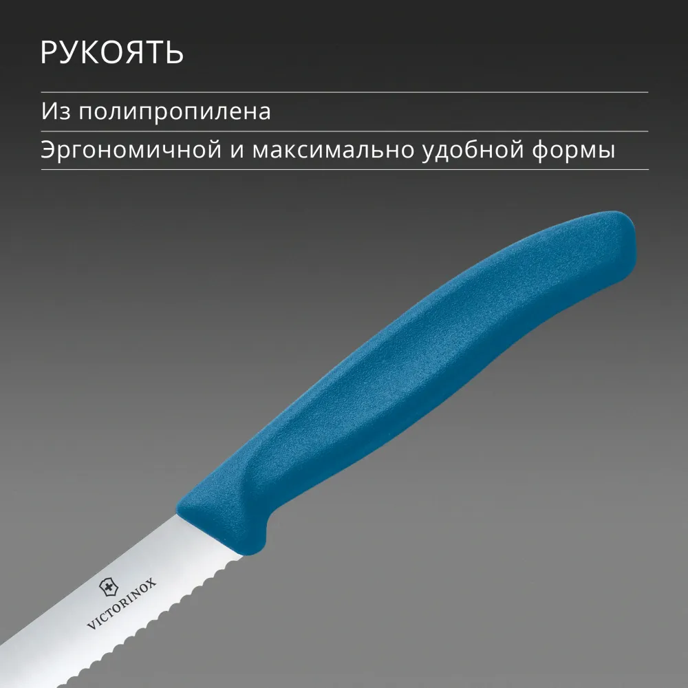 Нож кухонный Victorinox Swiss Classic столовый 110 мм серрейторный (6.7832.C1) 2