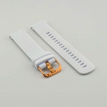 Ремешок Quick Release 20 мм для Garmin Forerunner 55/245/645, Venu, Venu Sq, Venu 2 Plus, Vivoactive 3, Vivomove быстросъемный пряжка золото (белый)