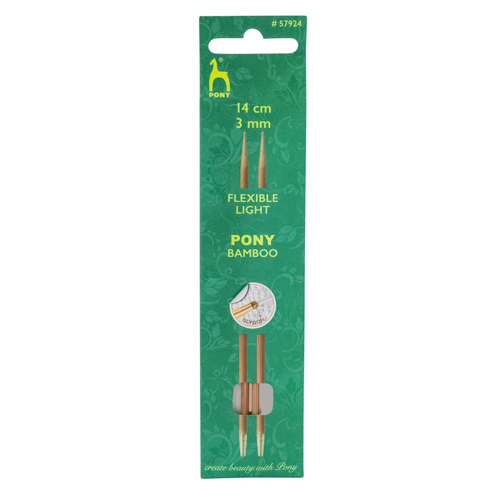Спицы съемные Pony Bamboo ⌀3.0 мм, 14 см, бамбук, 2 шт, 57924
