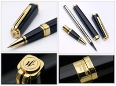 Ручка-роллер Waterman Exception, цвет: Slim Black GT, стержень: Fblk (TF)