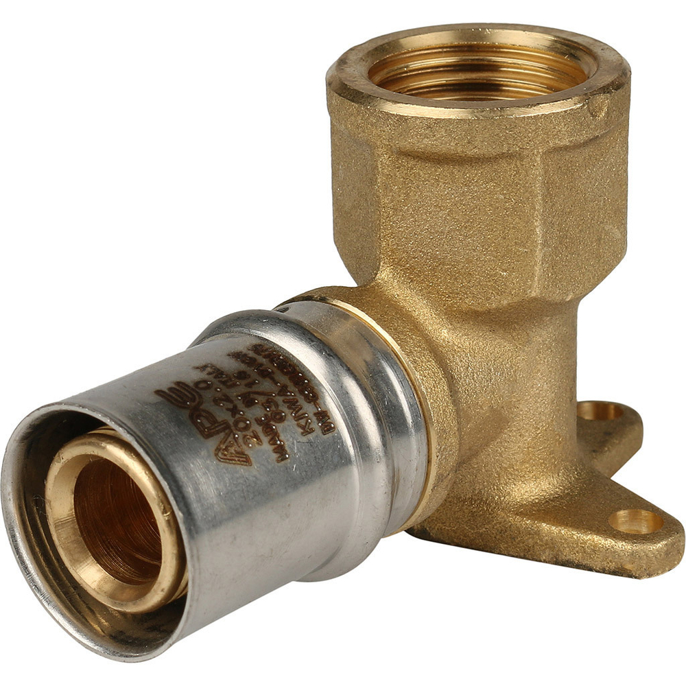 Угольник STOUT настенный с креплением короткий ВР 1/2" х20 пресс