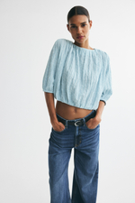 Блузка с рукавами-баллонами — Кремовый — H&M 1363824