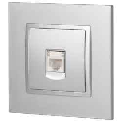 Розетка ЭРА Elegance 14-3107-03 информационная RJ45 IP20 алюминий | Эра Elegance