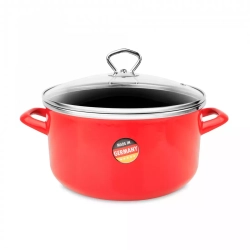 Кастрюля с крышкой 6.1л Kochstar Primus lava red
