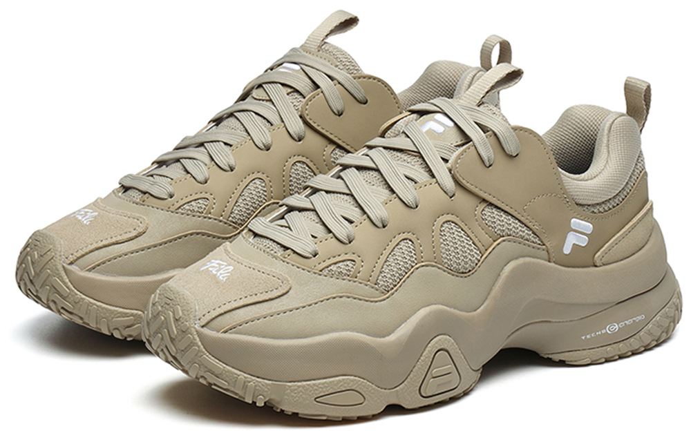 FILA FUSION Scud Synthetic Leather, Textile Fashion Low top Chunky Sneakers Men"s Sandy
