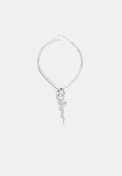 STRADIVARIUS Ожерелье из каскадных цветочных цепочек, серый