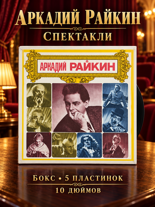 5 EP бокс Аркадий Райкин - Спектакли. 5 пластинок 10 дюймов в боксе. Мелодия СССР.