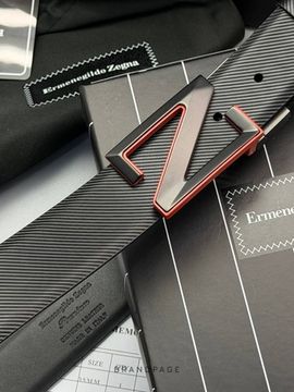 Ремень чёрный с красной окантовкой пряжки от Zegna BP5-842640