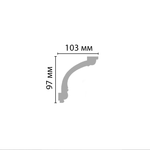 Плинтус потолочный гладкий Decomaster 96633 103х97х2400мм