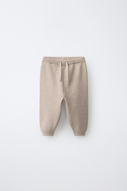 ZARA ТРИКОТАЖНЫЕ БРЮКИ-ДЖОГГЕРЫ, РЫЖЕВАТО-КОРИЧНЕВЫЙ